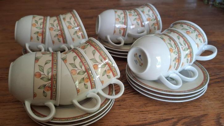 Koffietijd Art&Design 6 kop- en schotels, Huis en Inrichting, Keuken | Servies, Zo goed als nieuw, Kop(pen) en/of Schotel(s), Overige stijlen