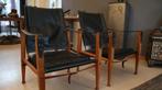 Set vintage Kaare Klint Safari Chairs, Twee, Gebruikt, Hout, Zwart