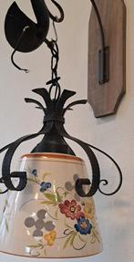 Vintage Hanglamp van smeedijzeren & keramiek, Huis en Inrichting, Lampen | Hanglampen, Ophalen of Verzenden