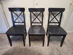 3 stuks INGOLF Eetkamerstoel, zwart stoel, Huis en Inrichting, Stoelen, Ophalen, Gebruikt, Drie, Zwart