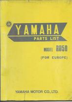 Yamaha RD50 model europe parts list (2241z), Fietsen en Brommers, Handleidingen en Instructieboekjes, Ophalen of Verzenden, Zo goed als nieuw