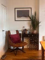 Swivel Armchair – Cognac Imitation Leather (Used), Ophalen, Gebruikt, 75 tot 100 cm, 50 tot 75 cm