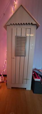 Leuke strandhuis kledingkast - lichtgrijs/roze, Ophalen, Kindermeubels, 50 tot 100 cm, 150 tot 200 cm