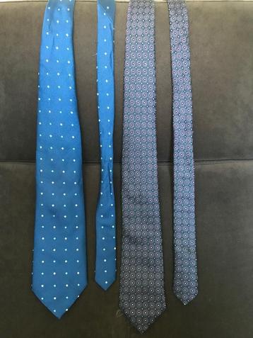 2 zijden stropdassen paars en blauw beschikbaar voor biedingen
