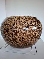 Mondgeblazen zware Cheetah/luipaard Vaas, Overige kleuren, Aardewerk of Porselein, Ophalen of Verzenden, Zo goed als nieuw