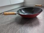 Wok staal, Huis en Inrichting, Keuken | Potten en Pannen, Ophalen of Verzenden, Zo goed als nieuw, Rvs, Wok