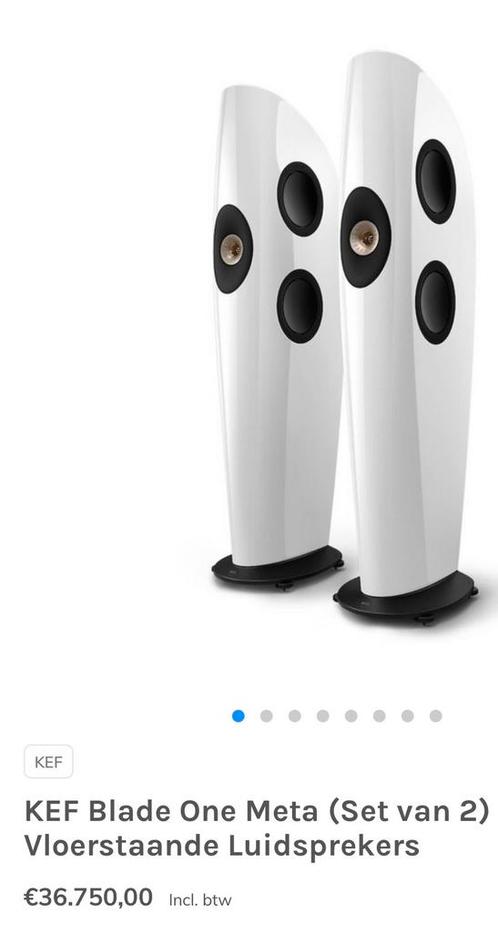KEF Blade 1 META Artic Wit/Champagne, Audio, Tv en Foto, Luidsprekers, Zo goed als nieuw, Front, Rear of Stereo speakers, 120 watt of meer