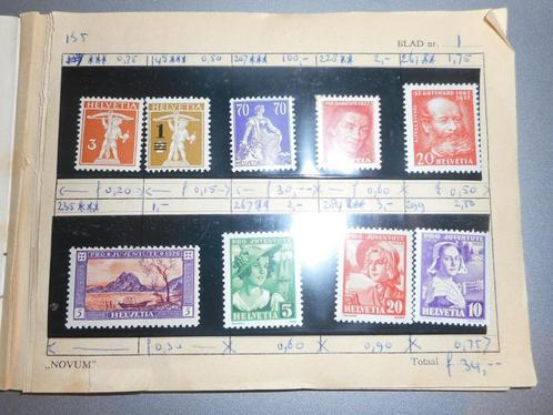 78 zegels Zwitserland *** en * 1915 – 1984 (boekje 17077), Postzegels en Munten, Postzegels | Volle albums en Verzamelingen, Buitenland