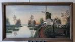 Antiek: schilderij landschap met molen, Antiek en Kunst, Kunst | Schilderijen | Klassiek, Ophalen of Verzenden