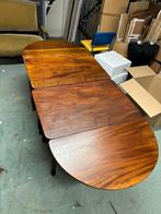 Antieke mahoniehouten uitklaptafeltjes - 2 stuks, Huis en Inrichting, Tafels | Sidetables, Ophalen, Gebruikt, 150 tot 200 cm, Ovaal