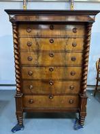 Antieke Ladenkast met Gedraaide Zuilen, Antiek en Kunst, Ophalen