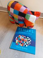 Elmer de olifant knuffel met boek morenso, Ophalen of Verzenden