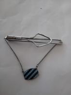 Vintage Blauw Gestreept Tie Clip, Kleding | Heren, Stropdassen, Onbekend, Blauw, Ophalen of Verzenden, Zo goed als nieuw