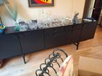 Palissander houten dressoir, zwart geverfd, Huis en Inrichting, Kasten | Dressoirs, Ophalen, Zo goed als nieuw, 25 tot 50 cm