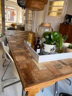 Eettafel Riviera Maison 8/12 pers - 240/340 cm Driftwood, 200 cm of meer, 50 tot 100 cm, Gebruikt, Rechthoekig