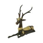 Vintage Bronzen Beeld Liggend Hert Sarreid Ltd 32cm, Ophalen of Verzenden, Gebruikt, Dier