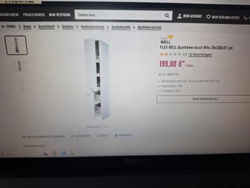 2x Nieuwe Apothekerskast Wit 30x200cm beschikbaar voor biedingen
