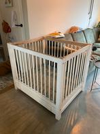 Witte Houten Babybox met Lade & Jollein Boxkleed, Kinderen en Baby's, Boxen, Ophalen, Zo goed als nieuw, Boxkleed