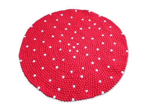 Bolletjes vloerkleed 150cm dia - gevilte 100% wol - SALE!, Huis en Inrichting, Stoffering | Tapijten en Kleden, Nieuw, 150 tot 200 cm