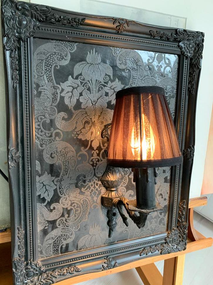 Unieke Wandlamp met Barok Frame, Huis en Inrichting, Lampen | Wandlampen, Zo goed als nieuw, Hout, Ophalen