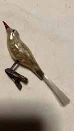 Vintage antieke kerstbal, vogeltje zilver, Diversen, Kerst, Ophalen of Verzenden