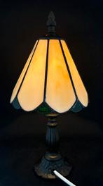 Tiffany Glas in Lood lamp + verbronsd voetstuk, Ophalen of Verzenden