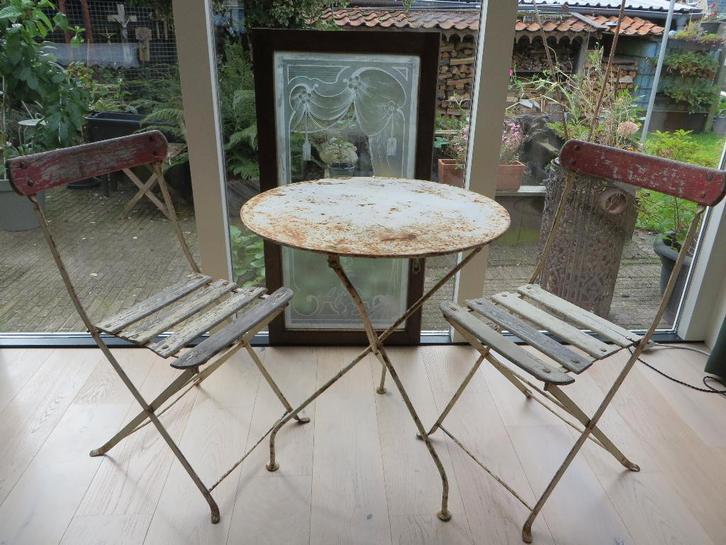 Antieke bistroset rond c.a. 1900 uit Parijs, Antiek en Kunst, Curiosa en Brocante, Ophalen of Verzenden