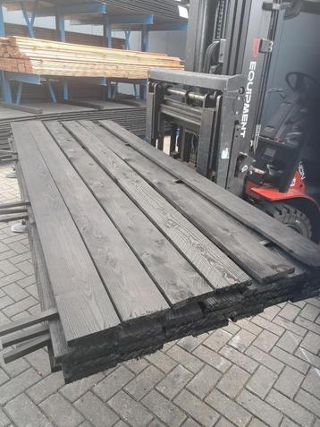 Halfhout rabat Zwart 18x190x5000 geïmpregneerd  beschikbaar voor biedingen