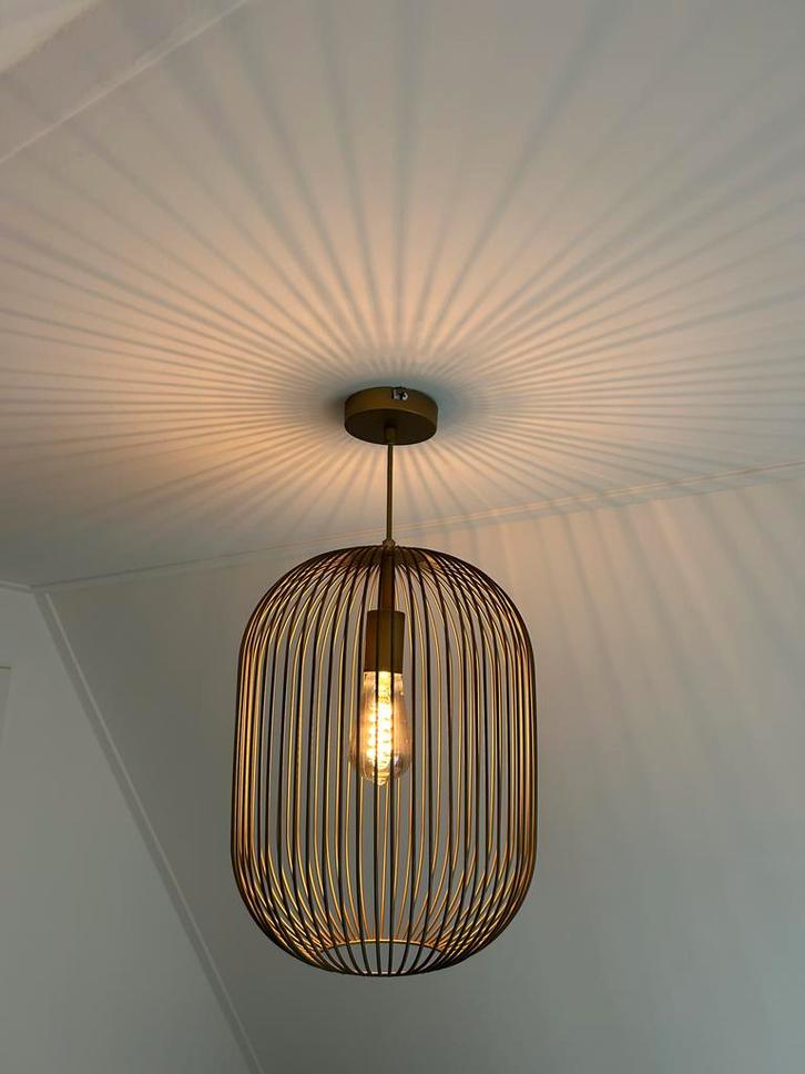 Gouden / messing hanglamp van KARWEI - Zo goed als nieuw!, Huis en Inrichting, Lampen | Plafondlampen, Zo goed als nieuw, Metaal