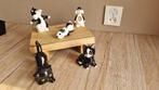 5 Mooie Vintage Poezen Katten Beeldjes Zwart Wit Sylvester, Verzenden, Zo goed als nieuw, Dier