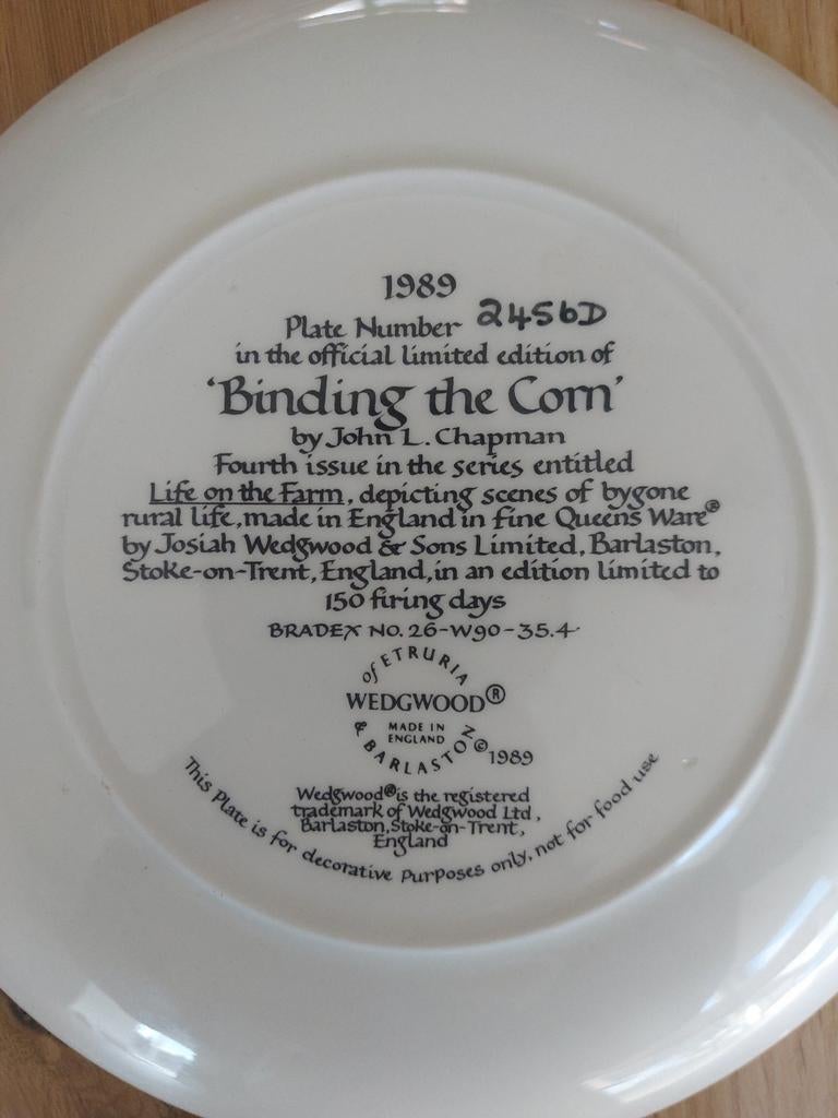Wedgwood Binding the Corn Bord, Antiek en Kunst, Antiek | Wandborden en Tegels, Ophalen of Verzenden