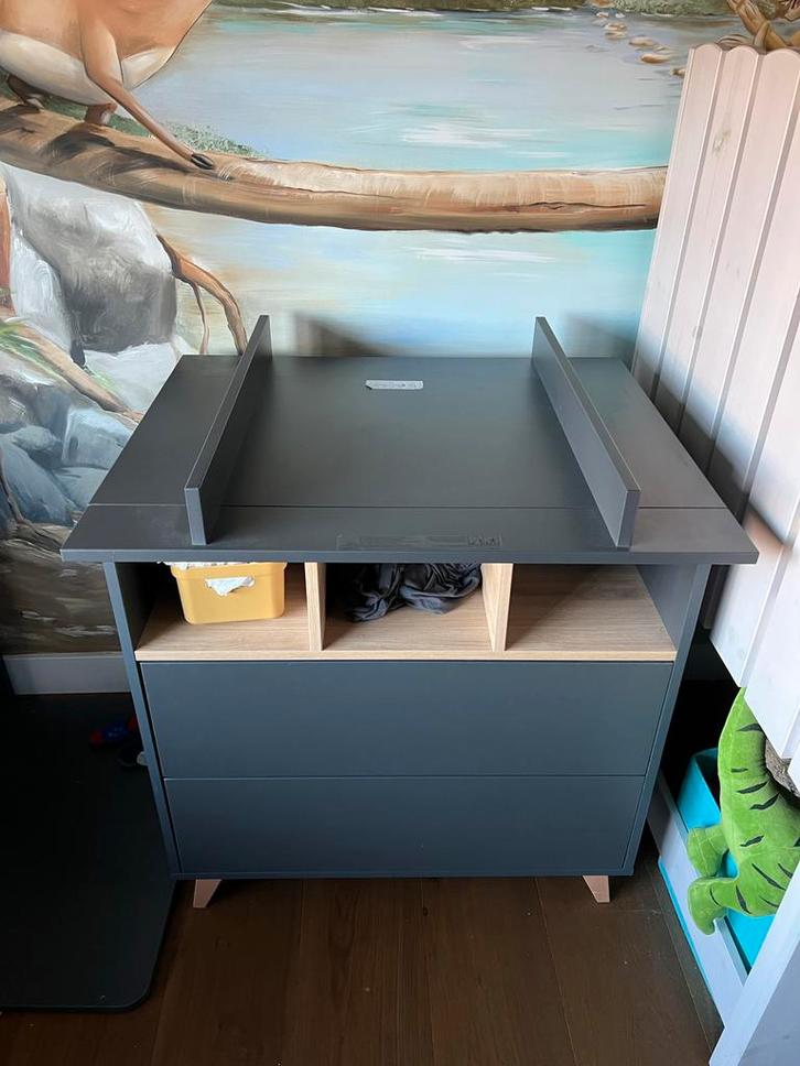 Quax Loft Bladvergroter Commode Antraciet, Kinderen en Baby's, Kinderkamer | Commodes en Kasten, Gebruikt, Commode, Minder dan 90 cm