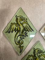 Gebrandschilderde ruitjes, Antiek en Kunst, Antiek | Keramiek en Aardewerk, Ophalen of Verzenden