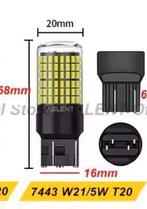 7443 W21/5W T20 LED Canbus lamp – Amber Yellow – 12V – 1 set, Ophalen of Verzenden