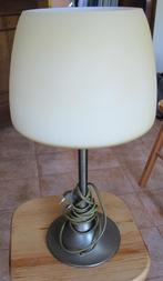 Schemerlamp - Brons - creme glas - 3 standen - 43 x 20 cm, Ophalen of Verzenden, Glas, Minder dan 50 cm