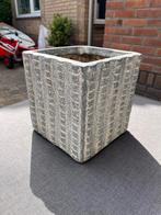Plantenpot 21x21x23cm. Steen. Voor binnen. Blauw/grijs., Ophalen of Verzenden, Halfschaduw, Minder dan 100 cm