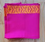 Stof India geweven katoen roze en gele rand 180x90 cm, Hobby en Vrije tijd, Stoffen en Lappen, Nieuw, Ophalen of Verzenden, 30 tot 120 cm