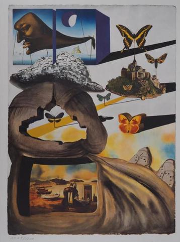 Salvador Dalí(1904)Kleur Lithografie"SNCF Normandie" Ges Gen beschikbaar voor biedingen