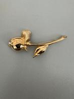 Broche goudkleurig met een zirkoon het is een roos., Ophalen of Verzenden, Nieuw, Goud, Overige materialen