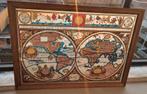 Grote ingelijste wereldkaart spiegel (88 x 63 cm), Ophalen of Verzenden, Rechthoekig, 50 tot 100 cm, Minder dan 100 cm