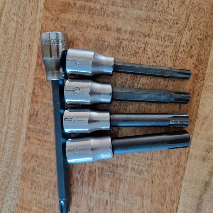 Midlock inbusdopsleutel tbv spiebaanbouten 1/2'' (zgn), Auto diversen, Autogereedschap, Zo goed als nieuw, Ophalen of Verzenden