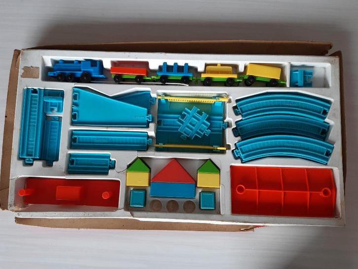 oude plastic treinset van Herbart - ca. 1975, Antiek en Kunst, Antiek | Speelgoed, Ophalen of Verzenden