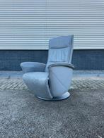 Grijze leren hukla relax stoel / relax fauteuil, Minder dan 75 cm, Ophalen of Verzenden, Zo goed als nieuw, Nvt