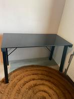 Zwart bureau met glasplaat, Ophalen, Zo goed als nieuw