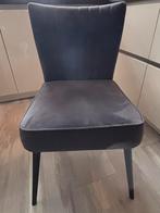 Drie eetkamerstoelen Velvet antraciet Goossens, Huis en Inrichting, Stoelen, Ophalen, Drie, Zo goed als nieuw, Klassiek/modern