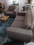 Twee-zits bank en fauteuil. Vanaf ca. 22 aug af te halen, Huis en Inrichting, Banken | Bankstellen, Ophalen, 150 tot 200 cm, Tweepersoons