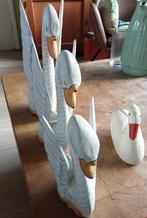 4 houten zwanen beelden, Ophalen of Verzenden, Zo goed als nieuw, Dier