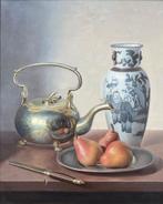 E.P. Moleveld (1946) - Stilleven met ketel, vaas en peren, Ophalen of Verzenden