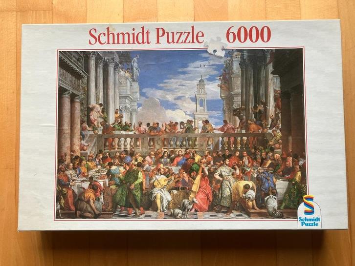 Puzzel 6000 stukjes merk Schmidt Bruiloft van Kanaän, Hobby en Vrije tijd, Denksport en Puzzels, Gebruikt, Legpuzzel, Meer dan 1500 stukjes