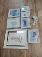 Set van 9 witte fotolijsten, Ophalen, Gebruikt